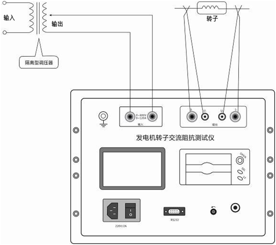 发电机转子交流阻抗测试仪转子交流阻抗试验接线图